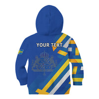 Custom Sweden National Day Kid Hoodie Sveriges Nationaldag Flag Style - Wonder Print Shop