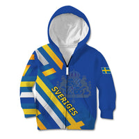 Custom Sweden National Day Kid Hoodie Sveriges Nationaldag Flag Style - Wonder Print Shop
