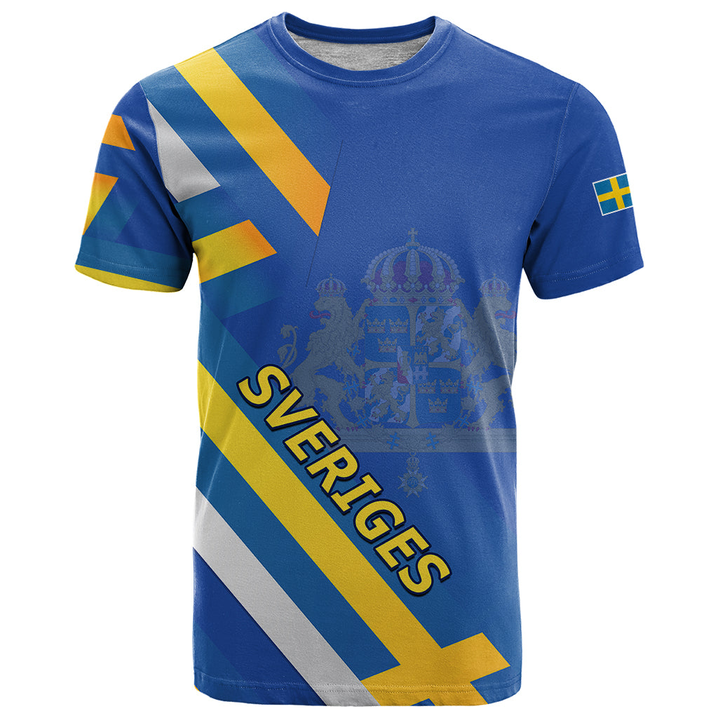Custom Sweden National Day T Shirt Sveriges Nationaldag Flag Style - Wonder Print Shop