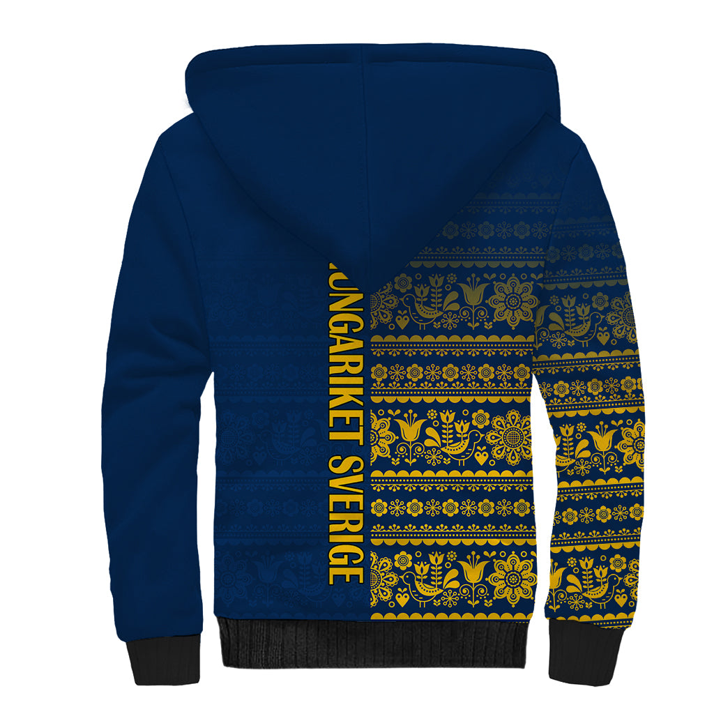 Sweden Tre Kronor Sherpa Hoodie Sverige With Half Scandinavian Design - Wonder Print Shop