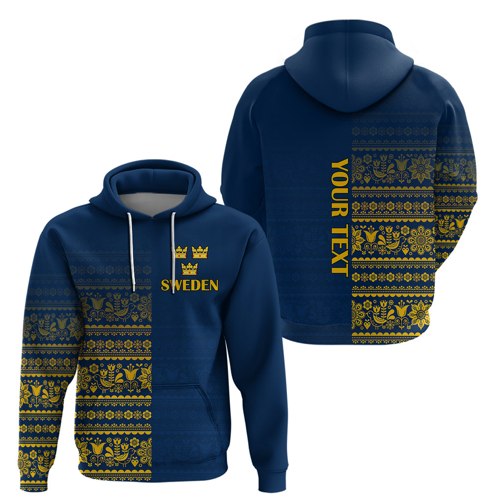 Custom Sweden Tre Kronor Hoodie Sverige With Half Scandinavian Design - Wonder Print Shop