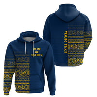 Custom Sweden Tre Kronor Hoodie Sverige With Half Scandinavian Design - Wonder Print Shop