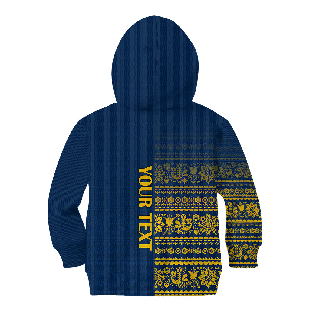 Custom Sweden Tre Kronor Kid Hoodie Sverige With Half Scandinavian Design - Wonder Print Shop