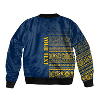 Custom Sweden Tre Kronor Sleeve Zip Bomber Jacket Sverige With Half Scandinavian Design - Wonder Print Shop
