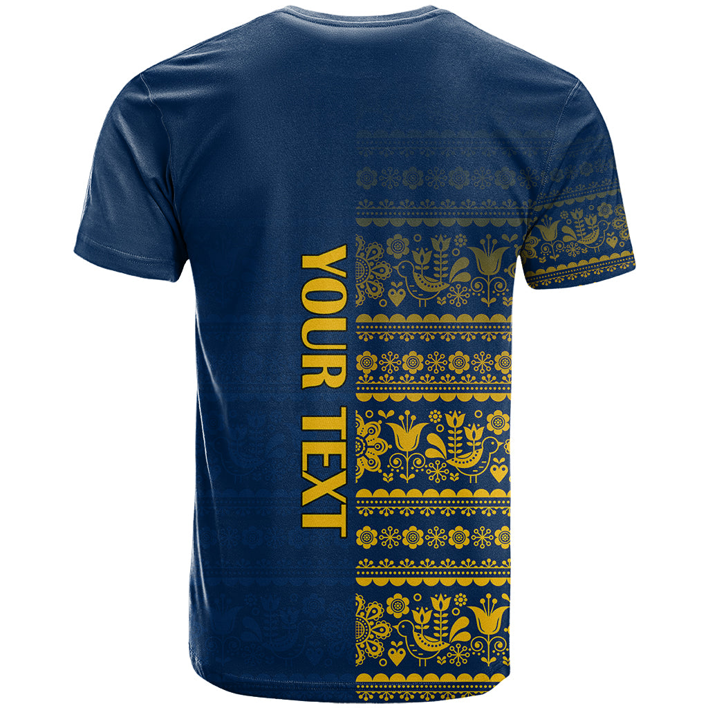 Custom Sweden Tre Kronor T Shirt Sverige With Half Scandinavian Design - Wonder Print Shop