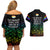 Canada LGBT History Month Couples Matching Off Shoulder Short Dress and Hawaiian Shirt Hugging Rainbow Maple Leaves LT9 - Wonder Print Shop