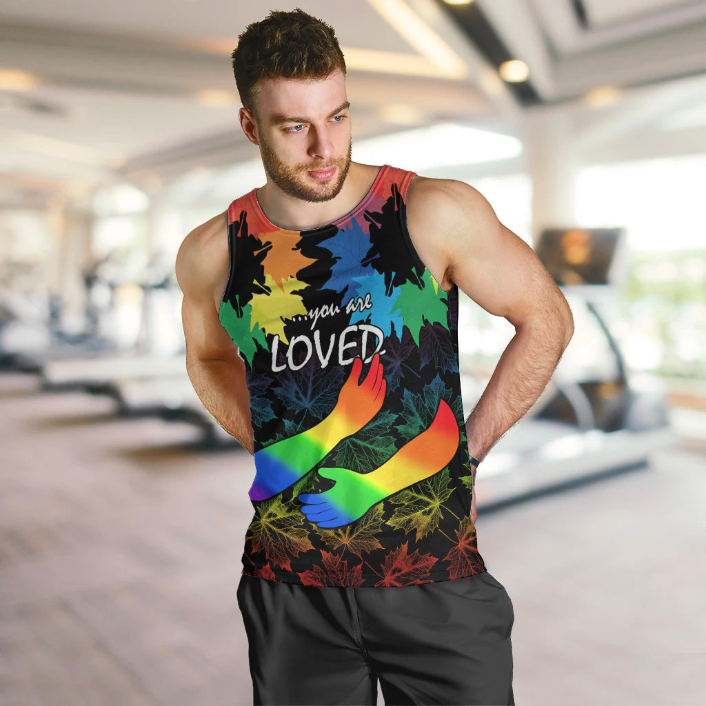 canada-lgbt-history-month-men-tank-top-hugging-rainbow-maple-leaves