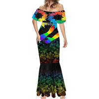 Canada LGBT History Month Mermaid Dress Hugging Rainbow Maple Leaves - Wonder Print Shop