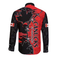 Canada Womens Soccer Long Sleeve Button Shirt Go Canucks Maple Leaf 2023 - Wonder Print Shop