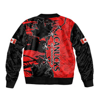 Canada Womens Soccer Sleeve Zip Bomber Jacket Go Canucks Maple Leaf 2023 - Wonder Print Shop