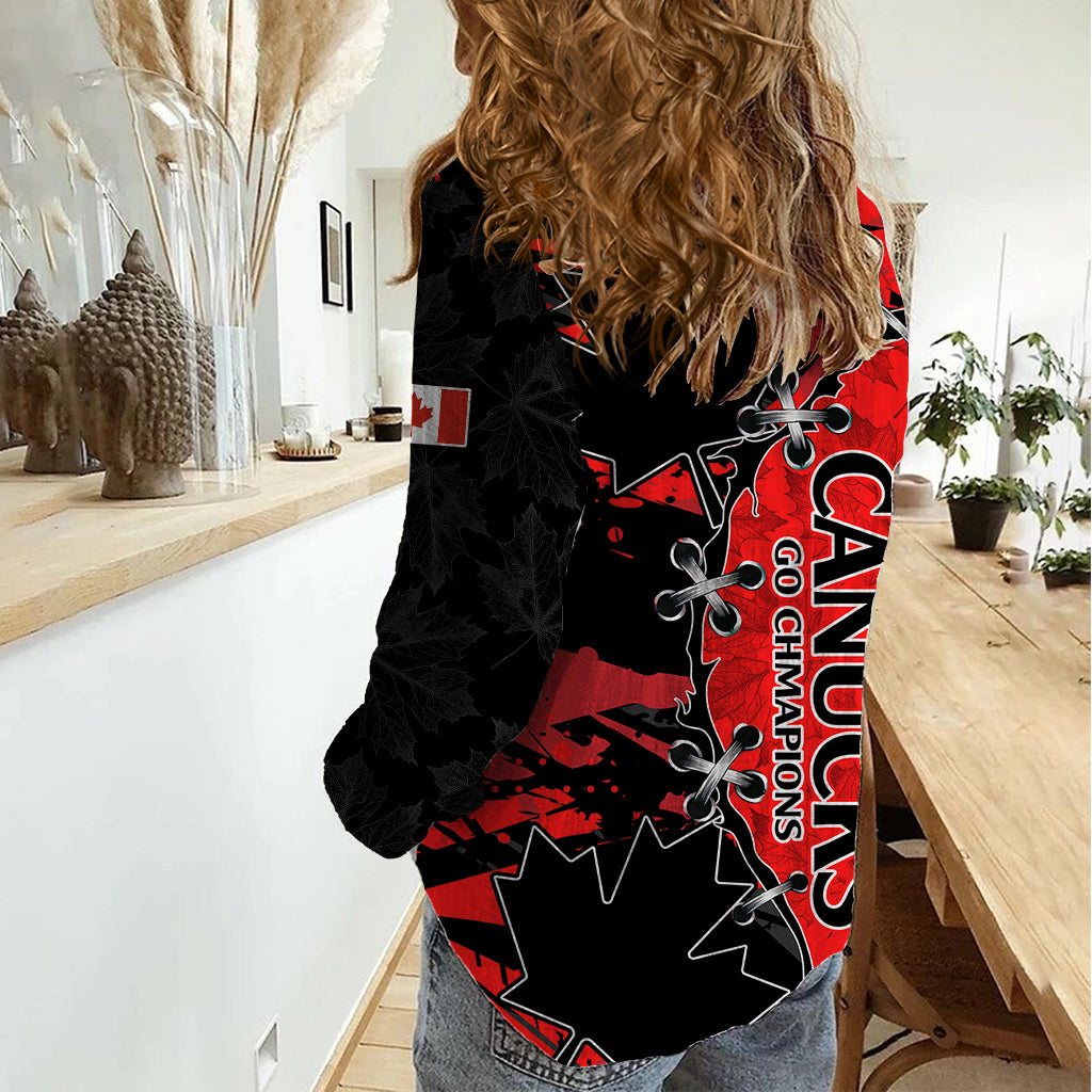 Canada Womens Soccer Women Casual Shirt Go Canucks Maple Leaf 2023 - Wonder Print Shop