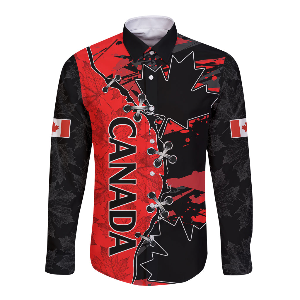 Custom Canada Womens Soccer Long Sleeve Button Shirt Go Canucks Maple Leaf 2023 - Wonder Print Shop