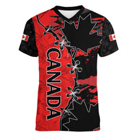 Custom Canada Womens Soccer Women V Neck T Shirt Go Canucks Maple Leaf 2023 - Wonder Print Shop
