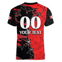 Custom Canada Womens Soccer Women V Neck T Shirt Go Canucks Maple Leaf 2023 - Wonder Print Shop