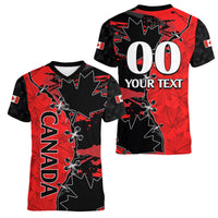 Custom Canada Womens Soccer Women V Neck T Shirt Go Canucks Maple Leaf 2023 - Wonder Print Shop