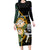 Custom South Africa Protea and New Zealand Long Sleeve Bodycon Dress Go All Black-Springboks Rugby with Kente And Maori - Wonder Print Shop