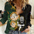 Custom South Africa Protea and New Zealand Women Casual Shirt Go All Black-Springboks Rugby with Kente And Maori - Wonder Print Shop