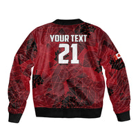 Custom Canada Soccer Sleeve Zip Bomber Jacket Ladies Replica 2023 National Team - Wonder Print Shop