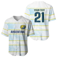 2026 Autumn Rugby Nations Argentina Custom Baseball Jersey Blue and White Stripes Pattern