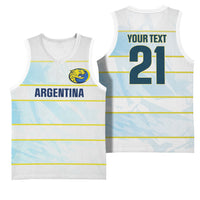 2026 Autumn Rugby Nations Argentina Custom Basketball Jersey Blue and White Stripes Pattern