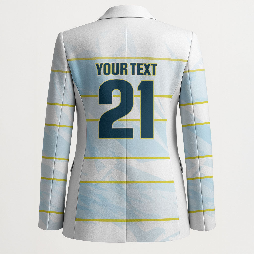 2026 Autumn Rugby Nations Argentina Custom Blazer Blue and White Stripes Pattern