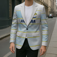2026 Autumn Rugby Nations Argentina Custom Blazer Blue and White Stripes Pattern