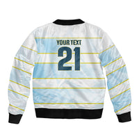 2026 Autumn Rugby Nations Argentina Custom Bomber Jacket Blue and White Stripes Pattern