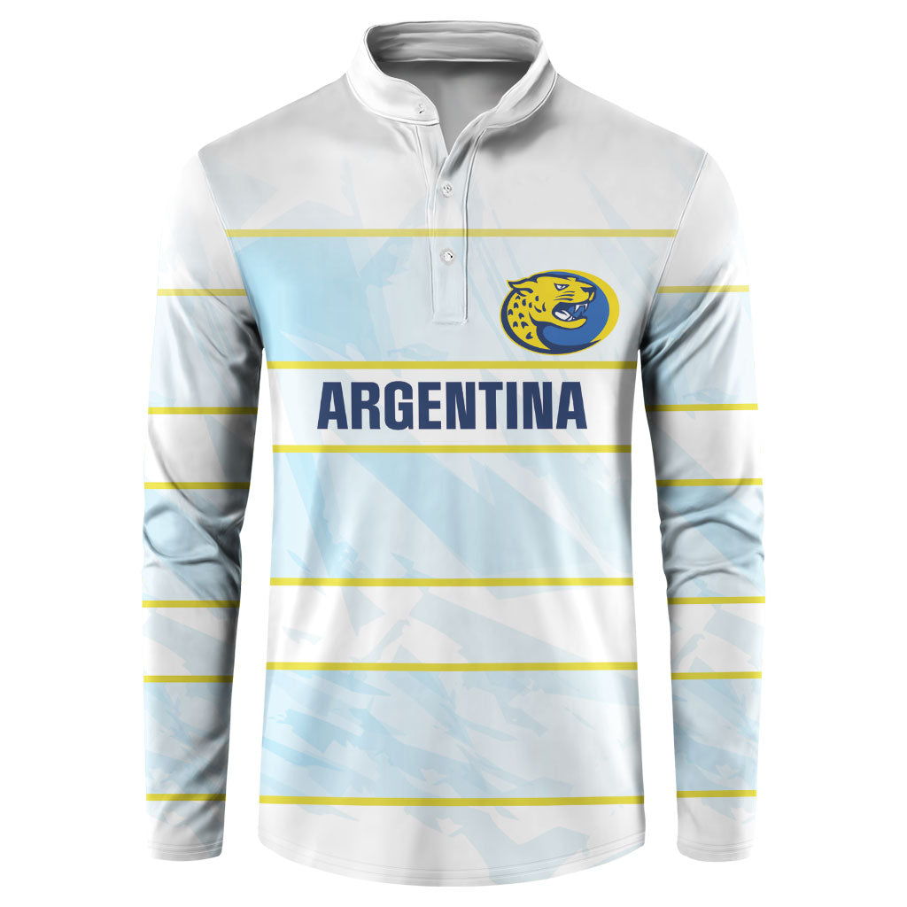 2026 Autumn Rugby Nations Argentina Custom Button Sweatshirt Blue and White Stripes Pattern