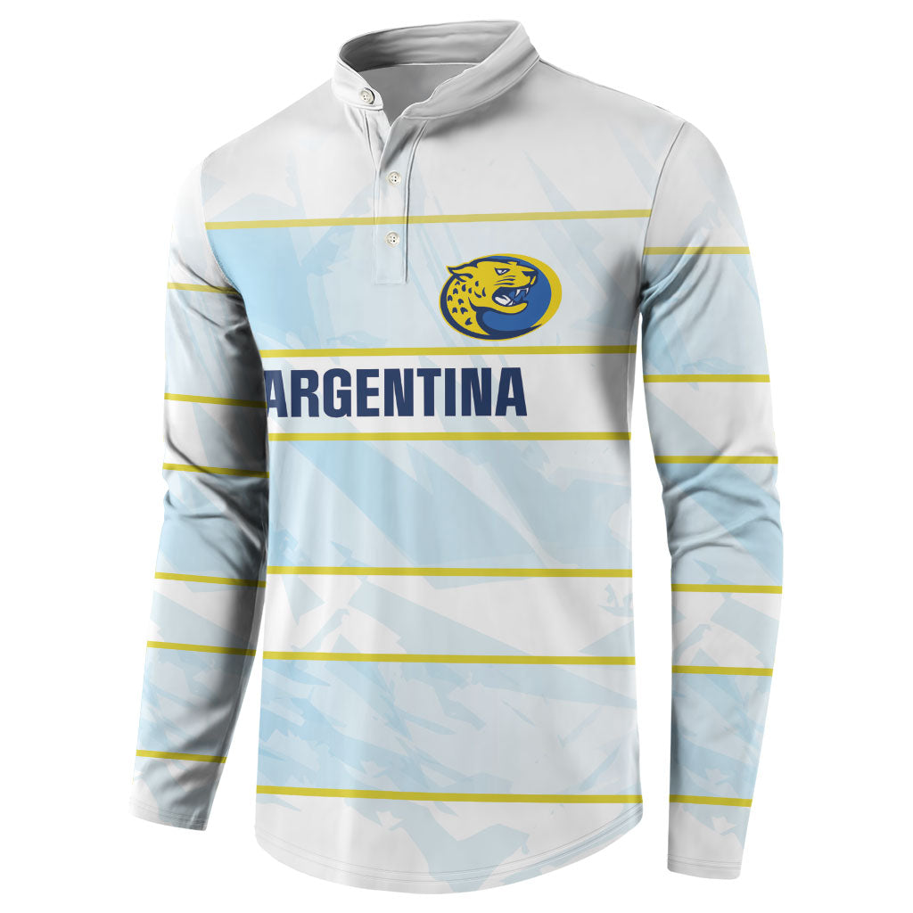 2026 Autumn Rugby Nations Argentina Custom Button Sweatshirt Blue and White Stripes Pattern