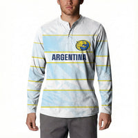 2026 Autumn Rugby Nations Argentina Custom Button Sweatshirt Blue and White Stripes Pattern
