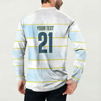 2026 Autumn Rugby Nations Argentina Custom Button Sweatshirt Blue and White Stripes Pattern