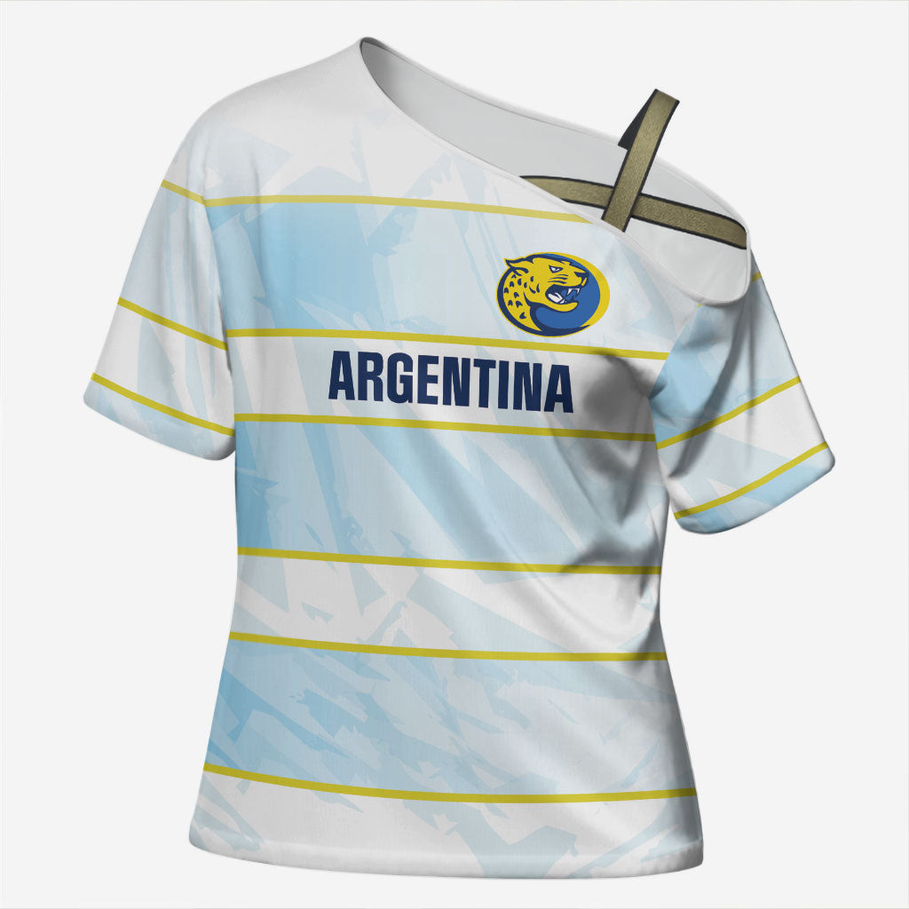 2026 Autumn Rugby Nations Argentina Custom Cross Shoulder Shirt Blue and White Stripes Pattern