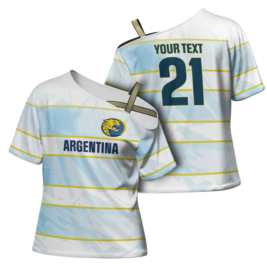 2026 Autumn Rugby Nations Argentina Custom Cross Shoulder Shirt Blue and White Stripes Pattern