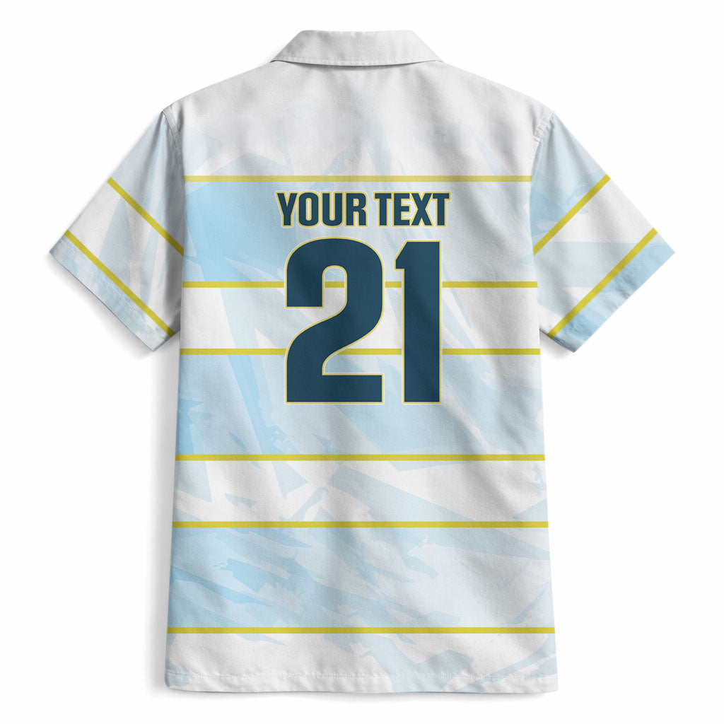 2026 Autumn Rugby Nations Argentina Custom Hawaiian Shirt Blue and White Stripes Pattern
