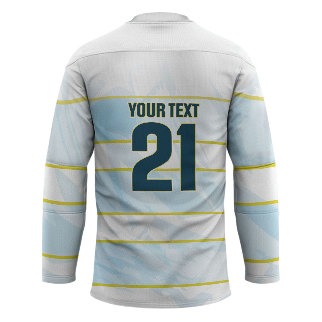2026 Autumn Rugby Nations Argentina Custom Hockey Jersey Blue and White Stripes Pattern