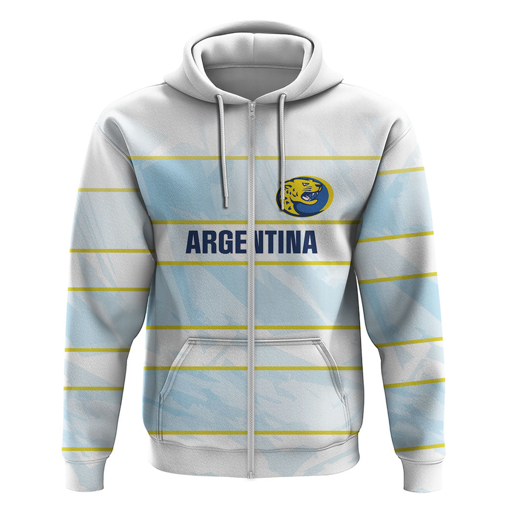 2026 Autumn Rugby Nations Argentina Custom Hoodie Blue and White Stripes Pattern