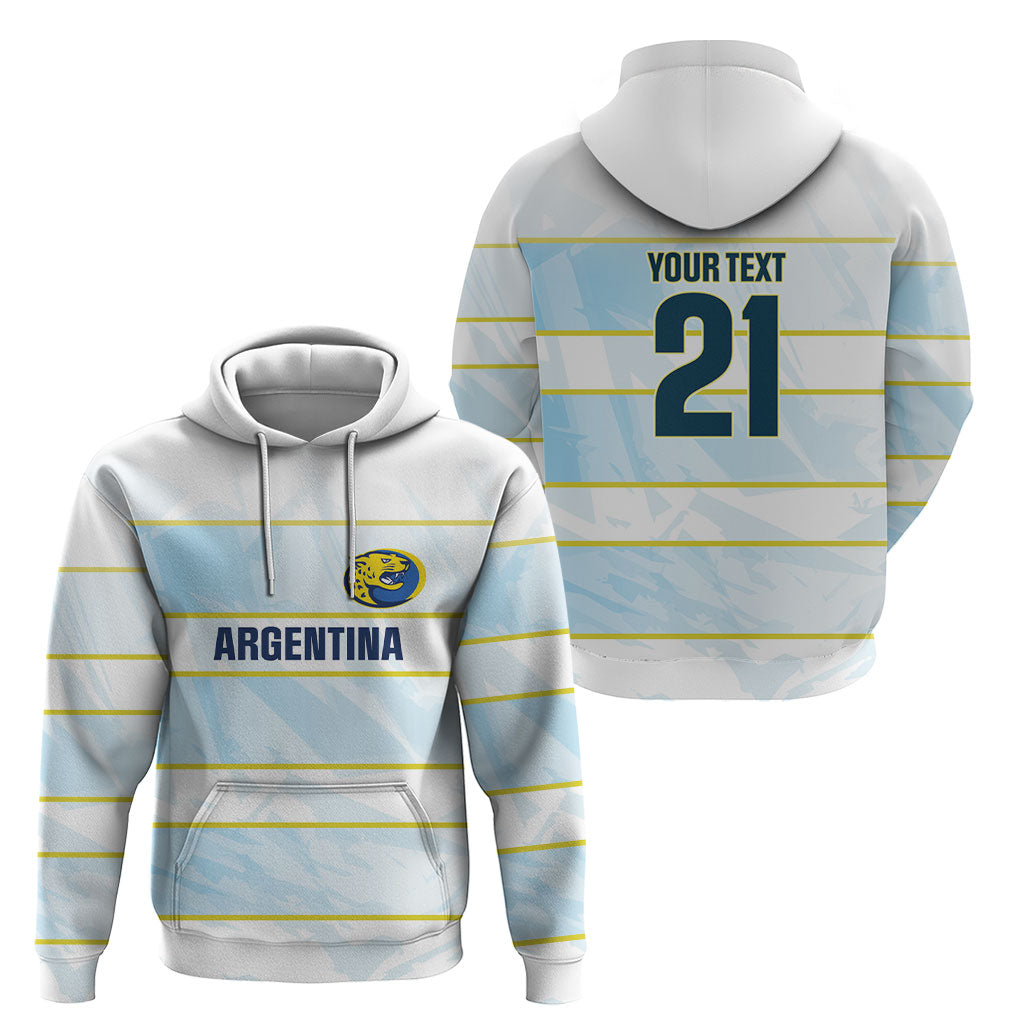 2026 Autumn Rugby Nations Argentina Custom Hoodie Blue and White Stripes Pattern