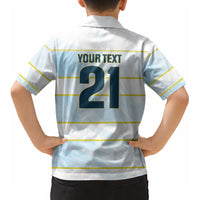 2026 Autumn Rugby Nations Argentina Custom Kid Hawaiian Shirt Blue and White Stripes Pattern