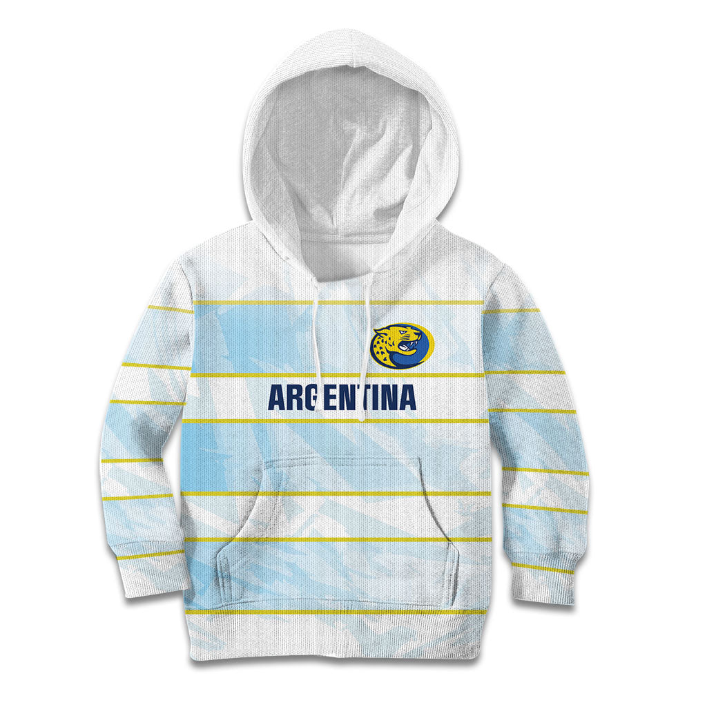 2026 Autumn Rugby Nations Argentina Custom Kid Hoodie Blue and White Stripes Pattern
