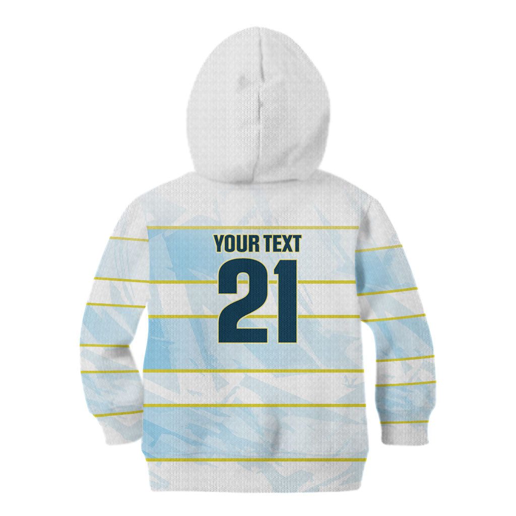 2026 Autumn Rugby Nations Argentina Custom Kid Hoodie Blue and White Stripes Pattern