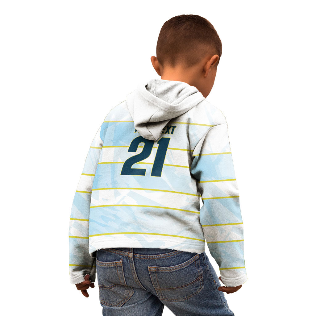 2026 Autumn Rugby Nations Argentina Custom Kid Hoodie Blue and White Stripes Pattern