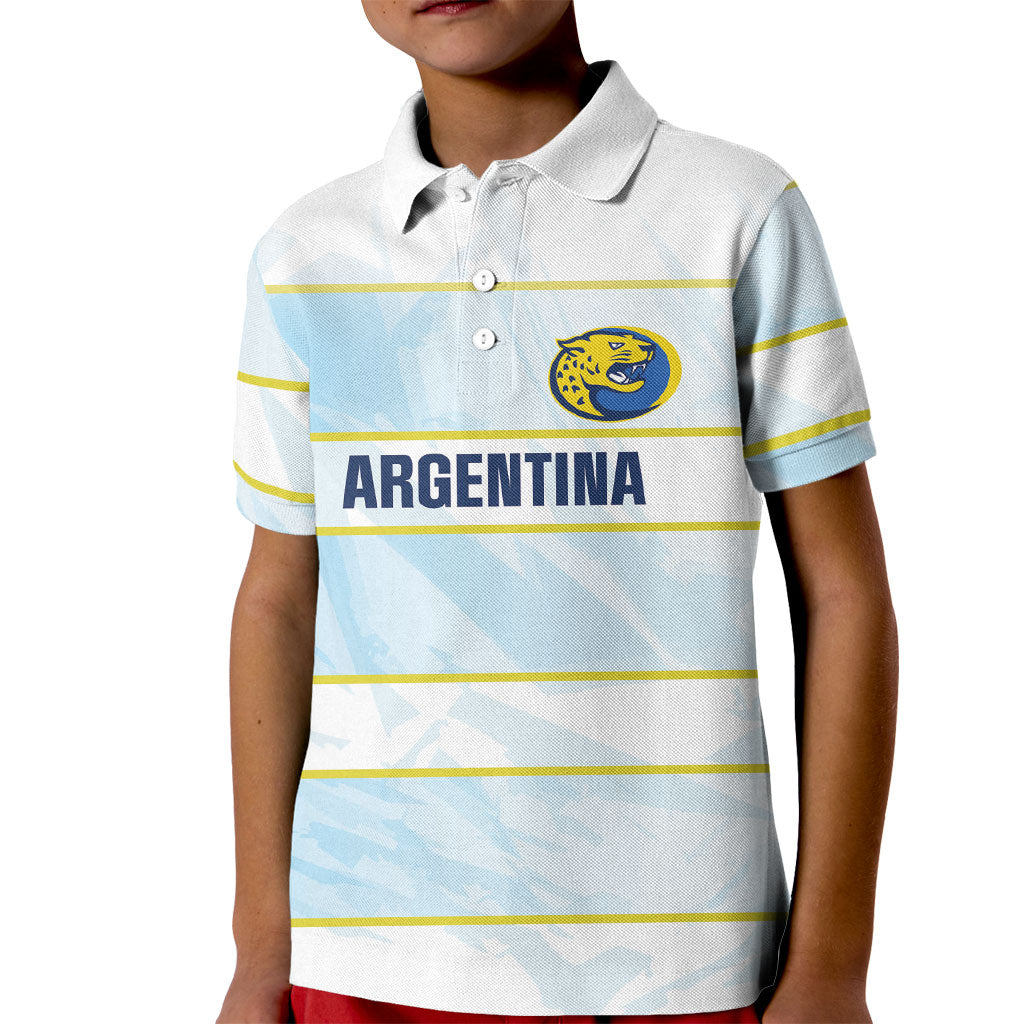 2026 Autumn Rugby Nations Argentina Custom Kid Polo Shirt Blue and White Stripes Pattern