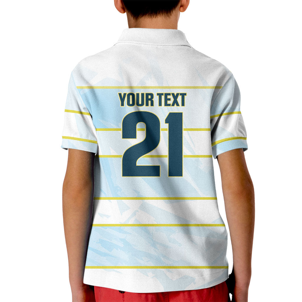 2026 Autumn Rugby Nations Argentina Custom Kid Polo Shirt Blue and White Stripes Pattern