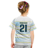 2026 Autumn Rugby Nations Argentina Custom Kid T Shirt Blue and White Stripes Pattern