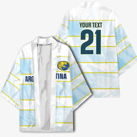 2026 Autumn Rugby Nations Argentina Custom Kimono Blue and White Stripes Pattern