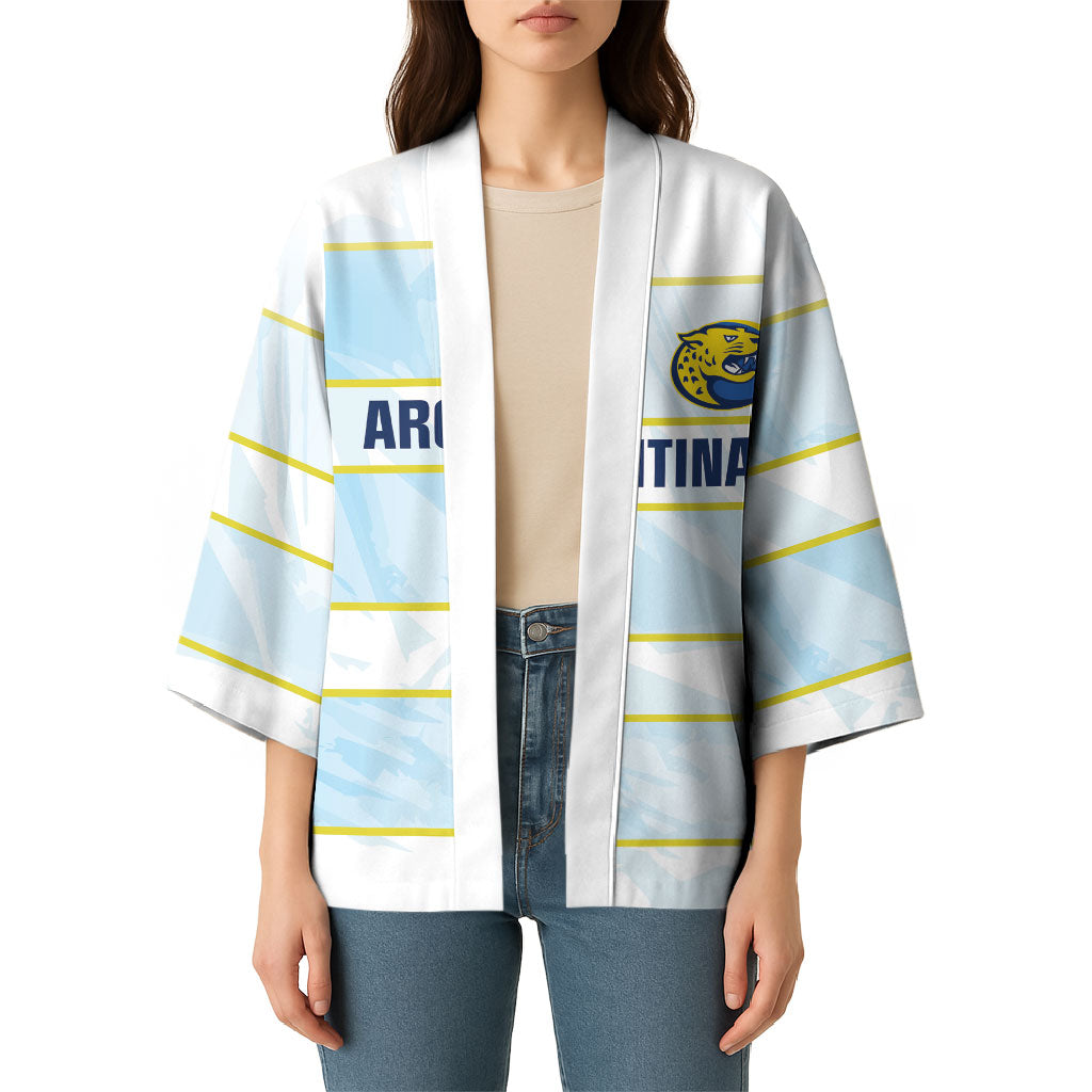2026 Autumn Rugby Nations Argentina Custom Kimono Blue and White Stripes Pattern