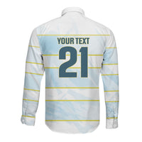 2026 Autumn Rugby Nations Argentina Custom Long Sleeve Button Shirt Blue and White Stripes Pattern