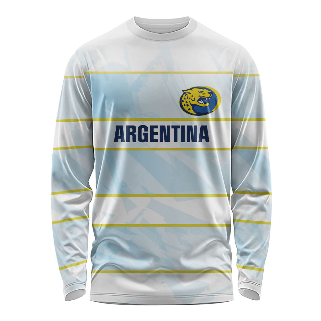 2026 Autumn Rugby Nations Argentina Custom Long Sleeve Shirt Blue and White Stripes Pattern