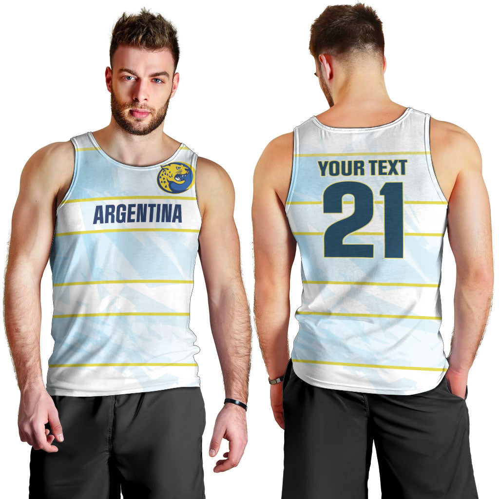 2026 Autumn Rugby Nations Argentina Custom Men Tank Top Blue and White Stripes Pattern