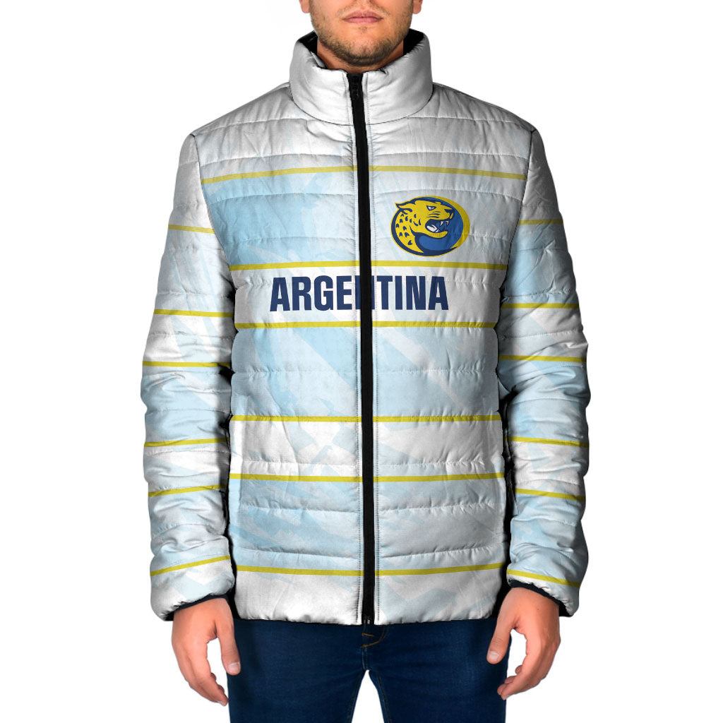 2026 Autumn Rugby Nations Argentina Custom Padded Jacket Blue and White Stripes Pattern